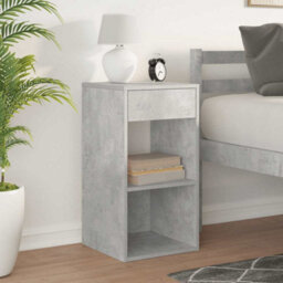 Berkfield Bedside Cabinet With Drawer Concrete Grey 35X34X66.5 Cm - thumbnail 3