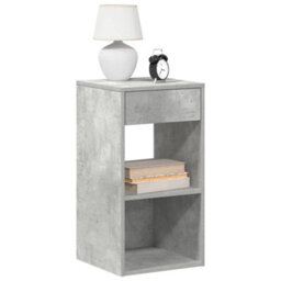 Berkfield Bedside Cabinet With Drawer Concrete Grey 35X34X66.5 Cm - thumbnail 1