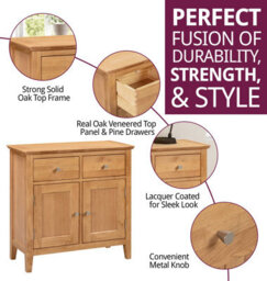 Hallowood Furniture Hereford Oak Small Sideboard - thumbnail 3