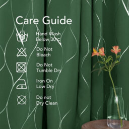 Deconovo Thermal Insulated Blackout Curtains Silver Wave Line Foil Printed Eyelet Curtains Dark Forest W66 X L90 Inch One Pair - thumbnail 7