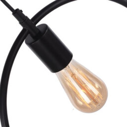 Ledsone Circle Shape Black Pendant Ceiling Lights Shade Metal E27 Holder Diy Minimalist Hanging Lights With Adjustable Cable - thumbnail 8