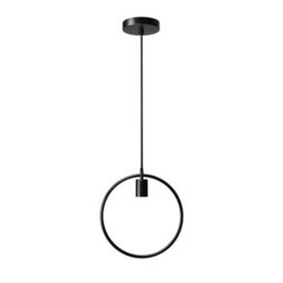 Ledsone Circle Shape Black Pendant Ceiling Lights Shade Metal E27 Holder Diy Minimalist Hanging Lights With Adjustable Cable