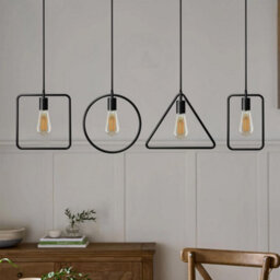 Ledsone Circle Shape Black Pendant Ceiling Lights Shade Metal E27 Holder Diy Minimalist Hanging Lights With Adjustable Cable - thumbnail 5