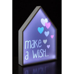 Orsina Make A Wish Led Light Box, Kids Night Light With Pastel Heart Design, Wall Mountable House-Shaped Light - thumbnail 4