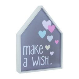 Orsina Make A Wish Led Light Box, Kids Night Light With Pastel Heart Design, Wall Mountable House-Shaped Light - thumbnail 5