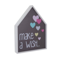 Orsina Make A Wish Led Light Box, Kids Night Light With Pastel Heart Design, Wall Mountable House-Shaped Light - thumbnail 2