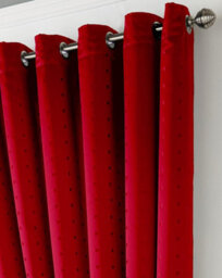 Luxury Living Adiso Eyelet Ring Top Curtains Red - thumbnail 2
