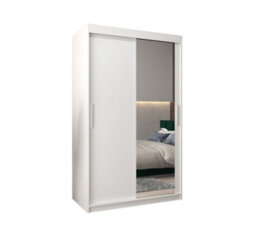 Arte Tokyo 02 Contemporary Mirrored 2 Sliding Door Wardrobe 5 Shelves 2 Rails White Matt (H)2000mm (W)1200mm (D)620mm - thumbnail 1