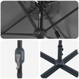 Berkfield Garden Parasol Anthracite Powder-Coated Steel - thumbnail 9