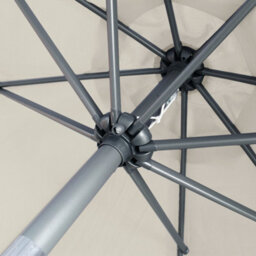 Sundaze 2.7M Cream Round Garden Parasol Umbrella Patio Sun Shade Canopy Crank Tilt With Base - thumbnail 6