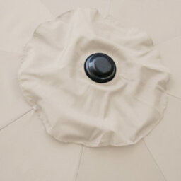 Sundaze 2.7M Cream Round Garden Parasol Umbrella Patio Sun Shade Canopy Crank Tilt With Base - thumbnail 7