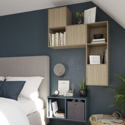 GoodHome Konnect Oak Effect 2 Shelf Cube Bookcase, (H)696mm (W)354mm - thumbnail 7
