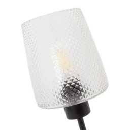 Happy Homewares Modern Clear Dimpled Glass Table Lamp With Matte Black Stem And Base - thumbnail 3