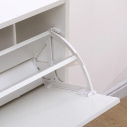 White Wooden 2 Drawer Shoe Storage Cabinet - thumbnail 5