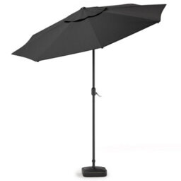 Living And Home 3M Large Rotating Garden Parasol Outdoor Beach Umbrella Patio Sun Shade Crank Tilt With Square Base, Black - thumbnail 3