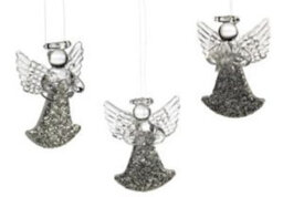 Weiste Christmas Tree Decorations Set Of 3 - Glitter Glass Angels