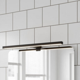 GoodHome Craven Matt Black Wired Led Bathroom Wall Light - thumbnail 1