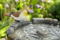 Primrose Cobbled Solar Powered Bird Bath Outdoor Water Feature Fountain H68Cm - thumbnail 2