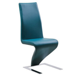 Furniture in Fashion Demi Z Teal Faux Leather Dining Chairs With Chrome Feet In Pair - thumbnail 3