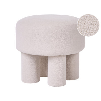 Beliani Footstool Canby Boucle Off-White - image 1