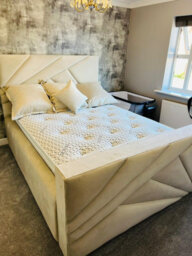Stratus Interiors Virgo Geometric Bed Stylish Contemporary Bed Frame - Non Storage - Single - thumbnail 1