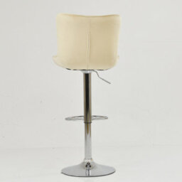 Lakeland Furniture Torbay Cream Velvet Chrome Adjustable Base Bar Stool - thumbnail 6