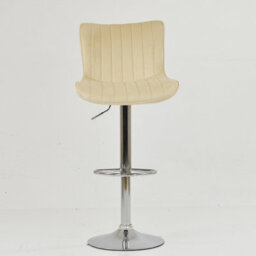 Lakeland Furniture Torbay Cream Velvet Chrome Adjustable Base Bar Stool - thumbnail 3
