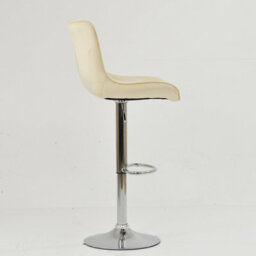 Lakeland Furniture Torbay Cream Velvet Chrome Adjustable Base Bar Stool - thumbnail 5