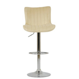 Lakeland Furniture Torbay Cream Velvet Chrome Adjustable Base Bar Stool