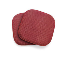 Pack Of 2 Burgundy Dining Chair Seat Pads, Memory Foam Cushions With Chenille Cover, Slip Resistant Back & Bound Edges - thumbnail 5