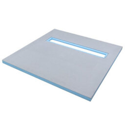 Insl8 Linear Wet Room Tile-On Shower Tray With Black Grate - Greek Style - 800 X 800 X 25mm - thumbnail 2