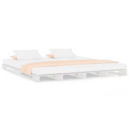 Vidaxl Pallet Bed Without Mattress White 200X200 Cm Solid Wood Pallet Beds - thumbnail 1
