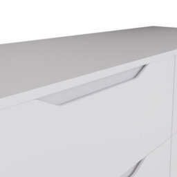 Fwstyle Luno White 2 Drawer Bedside Chest Nightstand (H) 54Cm (W) 40Cm (D) 40Cm Extra Deep Drawers - thumbnail 4