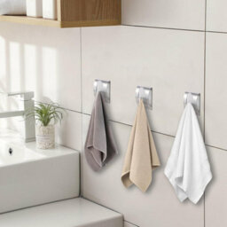 5 Pack Adhesive Towel Holder, Self-Adhesive Bathroom Hook, Kitchen Towel Hook, For Bath Towels And Dish Towels - thumbnail 3