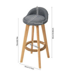 Set Of 2 Bar Stools Low Back Padded Chairs Kitchen Island Chair Breakfast Stools - thumbnail 2