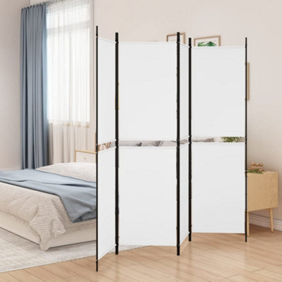 Walplus White Fabric 4 Panel Room Divider 200 By 180 Centimetres - image 1