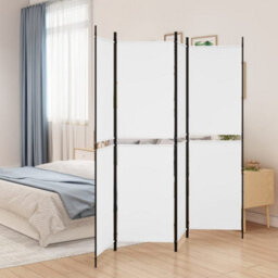 Walplus White Fabric 4 Panel Room Divider 200 By 180 Centimetres - thumbnail 1