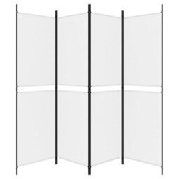 Walplus White Fabric 4 Panel Room Divider 200 By 180 Centimetres - thumbnail 5