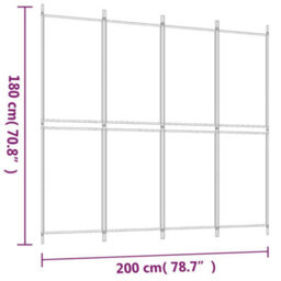 Walplus White Fabric 4 Panel Room Divider 200 By 180 Centimetres - thumbnail 8