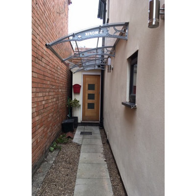 Canofix UK Canofix Door Canopy Pc 3500 Width X 1270 Projection (Grey Bracket - Clear Sheet) - image 1