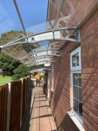Canofix UK Canofix Door Canopy Pc 3500 Width X 1270 Projection (Grey Bracket - Clear Sheet) - thumbnail 3