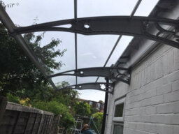 Canofix UK Canofix Door Canopy Pc 3500 Width X 1270 Projection (Grey Bracket - Clear Sheet) - thumbnail 6