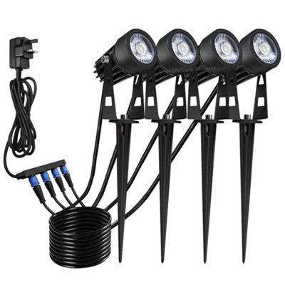 Long Life Lamps Company 4 Pack Outdoor Garden Led Spike Lights Warm White 12V Low Voltage Zlcsk1Ww - image 1
