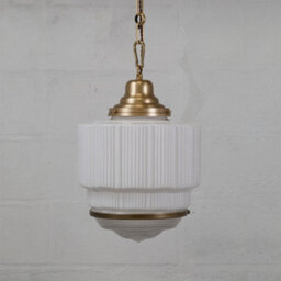 The Dean Art Deco Aged Lacquered Brass Kitchen Island Pendant Light - Se Home - thumbnail 4