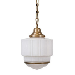 The Dean Art Deco Aged Lacquered Brass Kitchen Island Pendant Light - Se Home - thumbnail 1