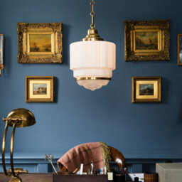 The Dean Art Deco Aged Lacquered Brass Kitchen Island Pendant Light - Se Home - thumbnail 2