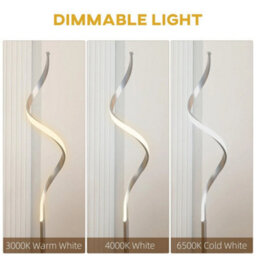Spiral Floor Lamp For Living Room With 3 Adjustable Brightness, Silver - thumbnail 6