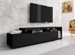 Arte Bota 40 Tv Cabinet In Black Matt - W2190mm H520mm D450mm, Sleek And Spacious - thumbnail 3