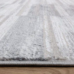 The Rug Edit Ritz Metallic Stripe Charcoal Living Room Rug - 200X275Cm - thumbnail 9