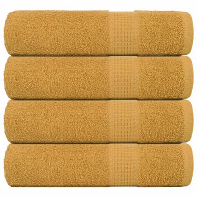 Berkfield Bath Towels 4 Pcs Gold 100X150 Cm 360 Gsm 100% Cotton - image 1